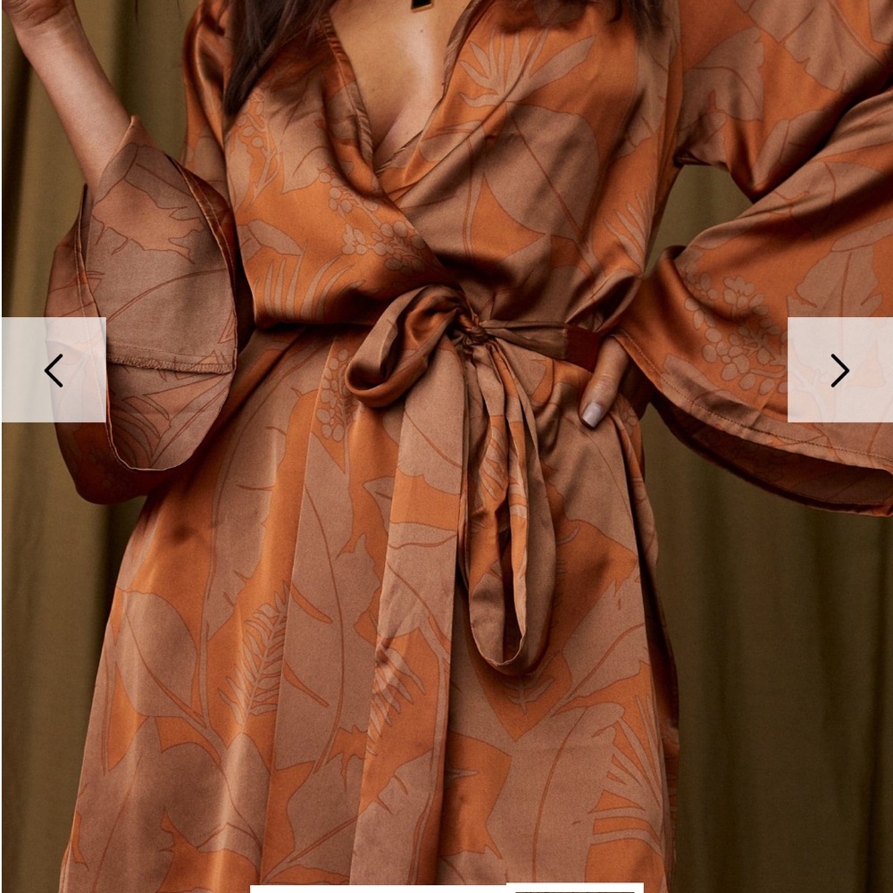NWT - 12th Tribe Gold Standard Rust Kimono Dress